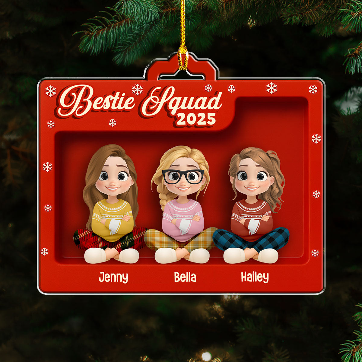 Bestie Squad 2025 - Personalized Custom Acrylic Ornament