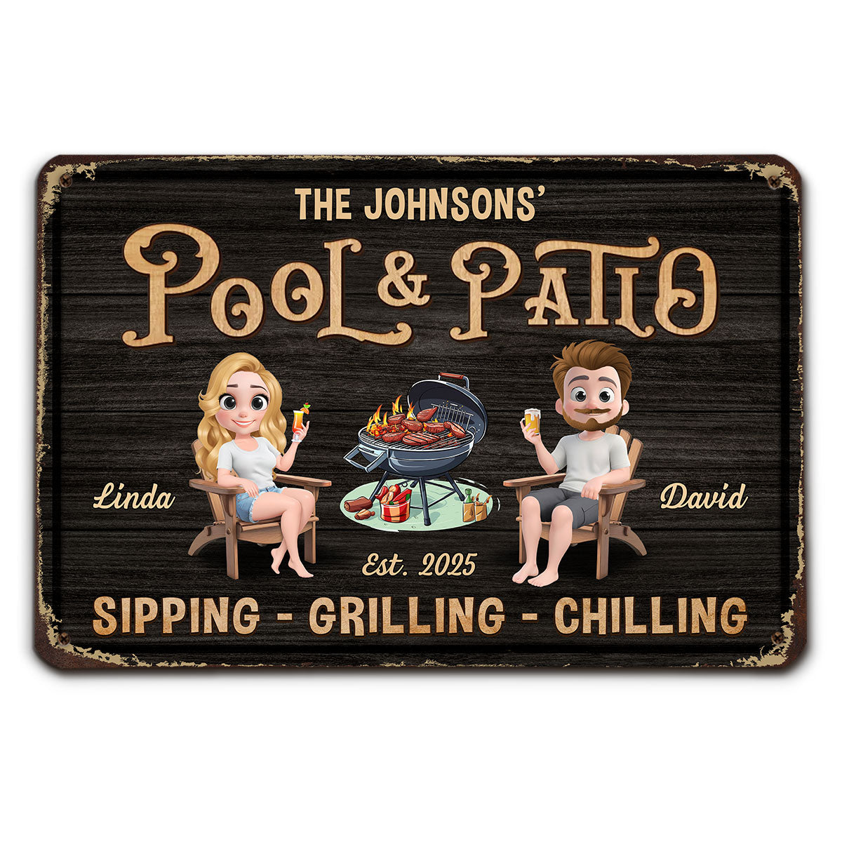 We At Pool And Patio - Personalized Custom Metal Sign