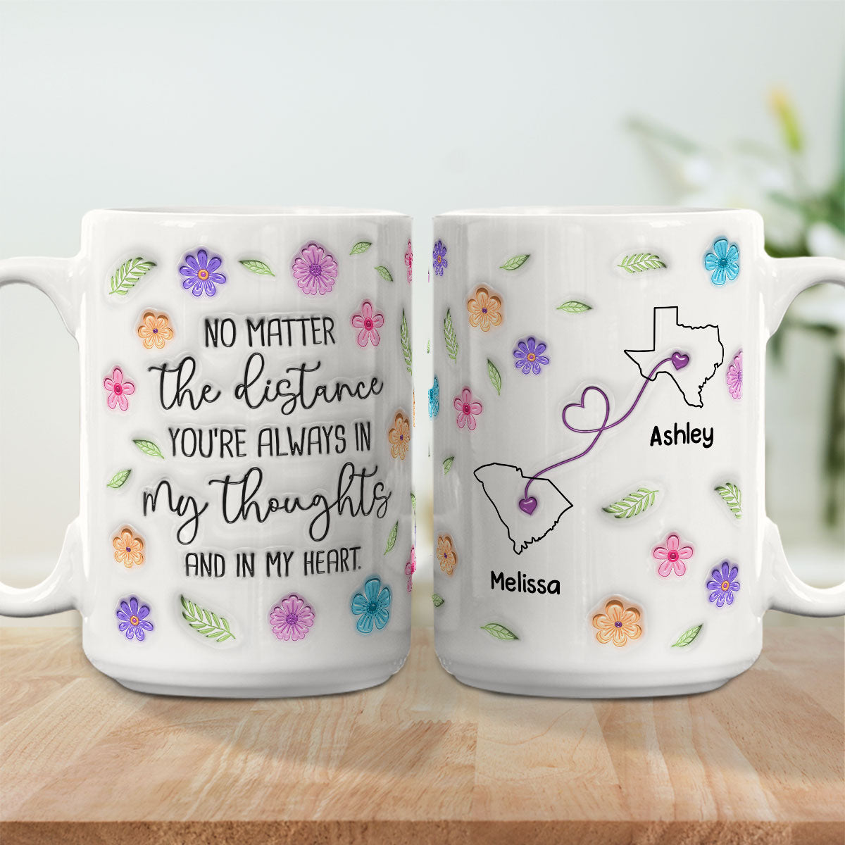 Together In Spirit And Heart - Personalized Custom 3D Inflated Effect Mug