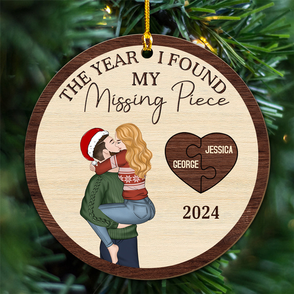 The Year I Found My Perfect Match - Personalized Custom Wood Ornament