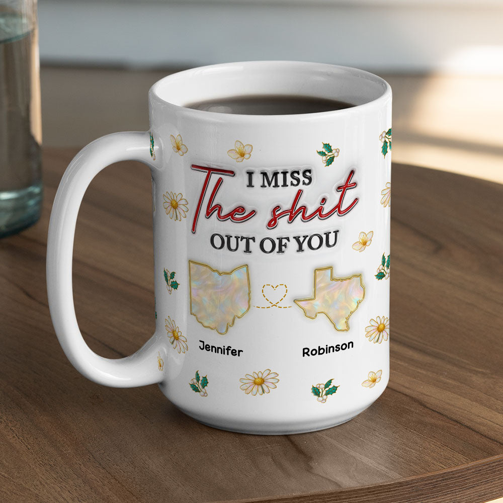 Far Apart But Still Close - Personalized Custom 3D Inflated Effect Coffee Mug
