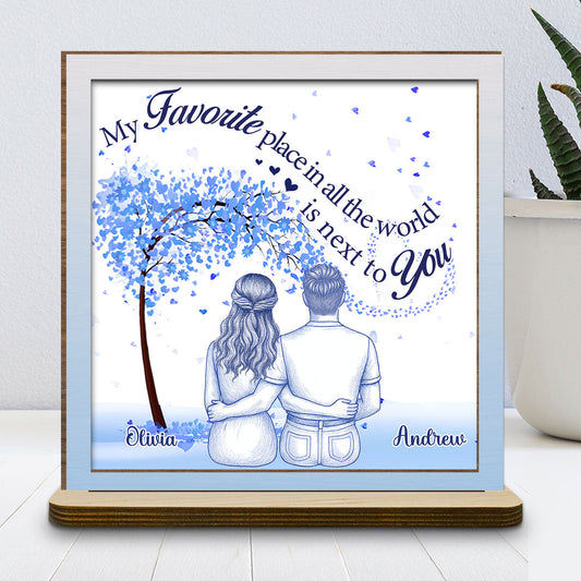 My Favorite Place - Personalized Custom 2-Layer Wood Plaque With Flat Base