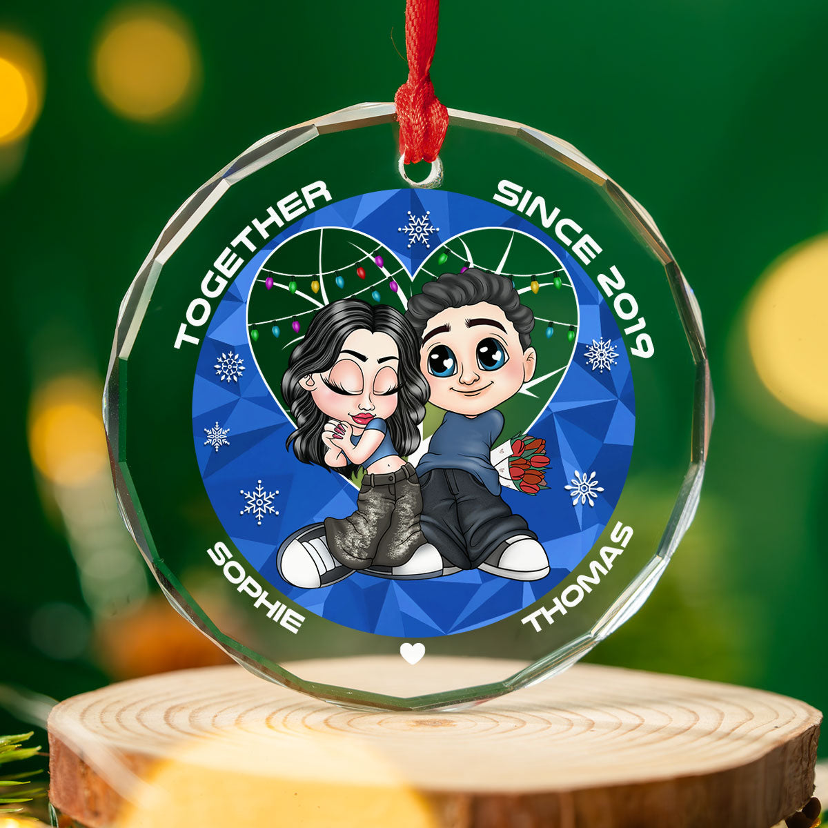 You & Me Together Since - Personalized Custom Glass Ornament