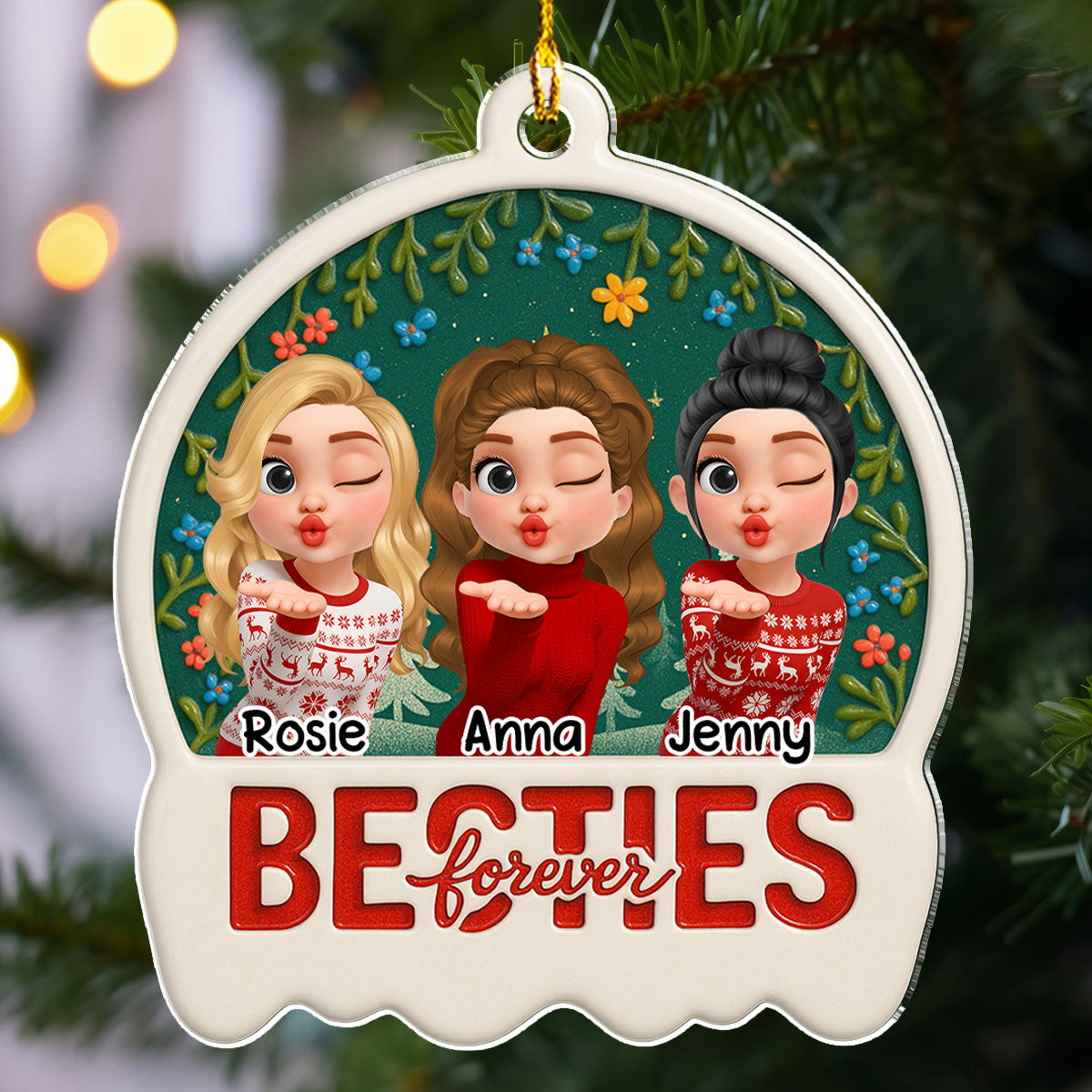 Snow Besties - Personalized Custom Acrylic Ornament