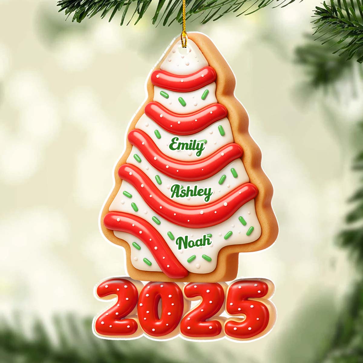 Family Memories Are Sweet As Cake - Personalized Custom 3D Effect Acrylic Ornament