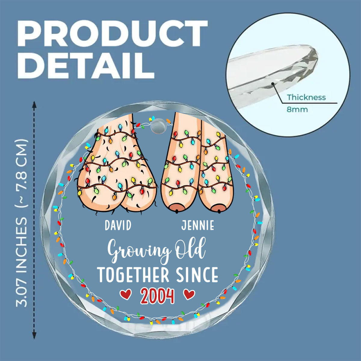 I Wanna Grow Old With You - Personalized Custom Glass Ornament