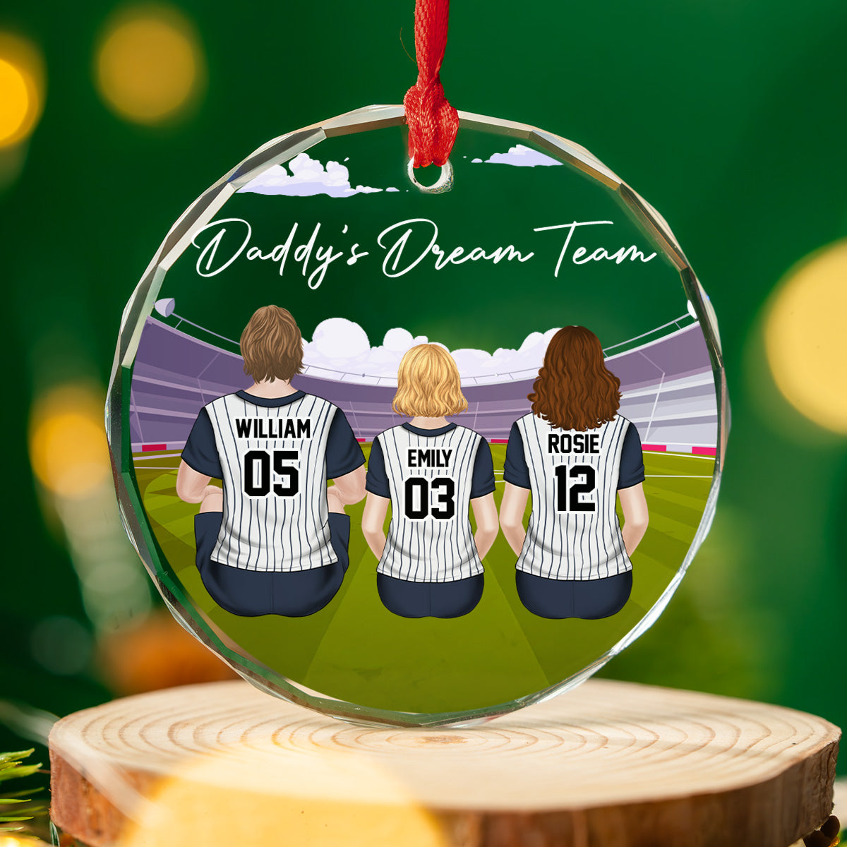 Dream Team - Personalized Custom Glass Ornament