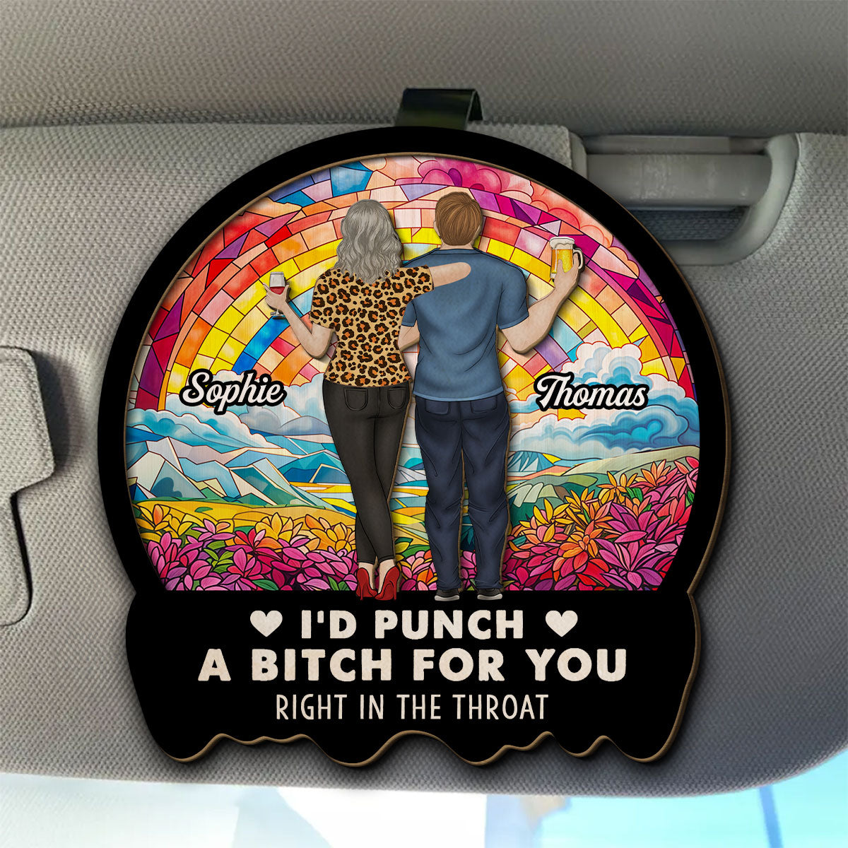 A Punch for Best Friends - Personalized Custom Car Visor Clip