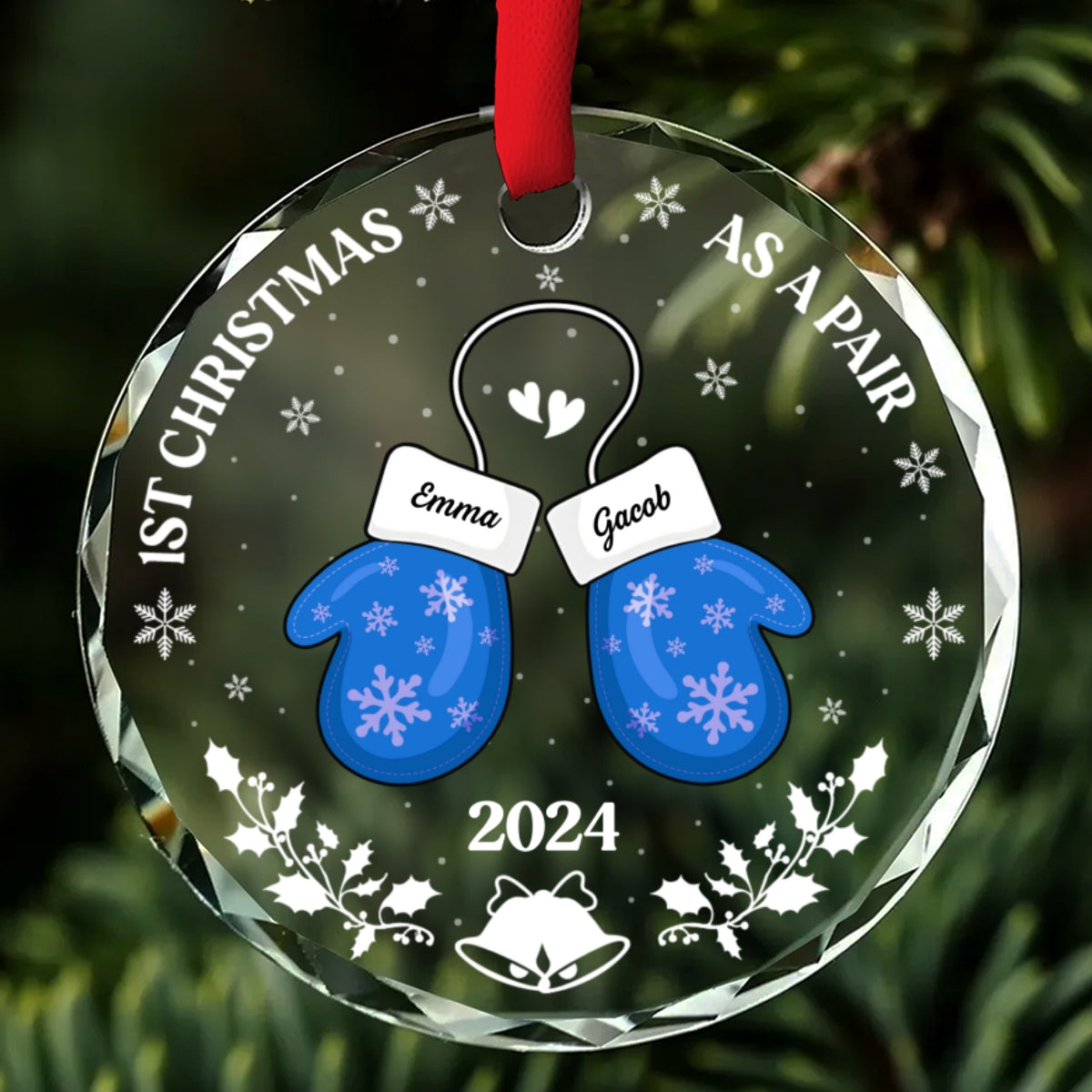 As A Pair - Personalized Custom Glass Ornament