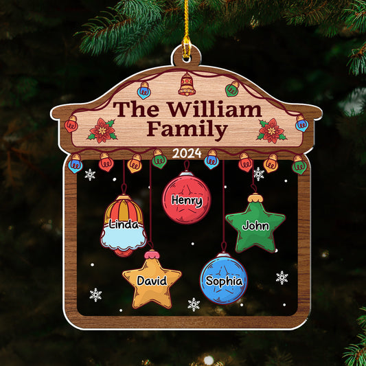 Christmas Family House - Personalized Custom Acrylic Ornament