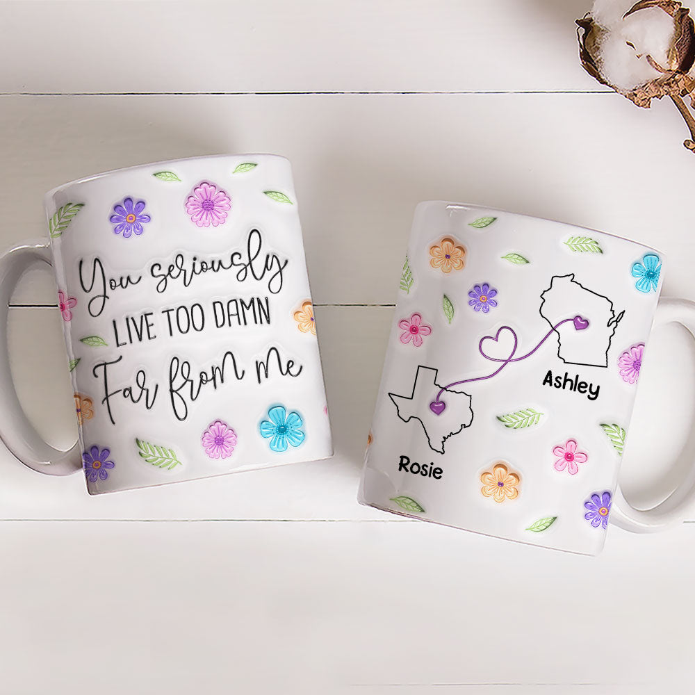Wish You Lived Much Closer - Personalized Custom 3D Inflated Effect Mug