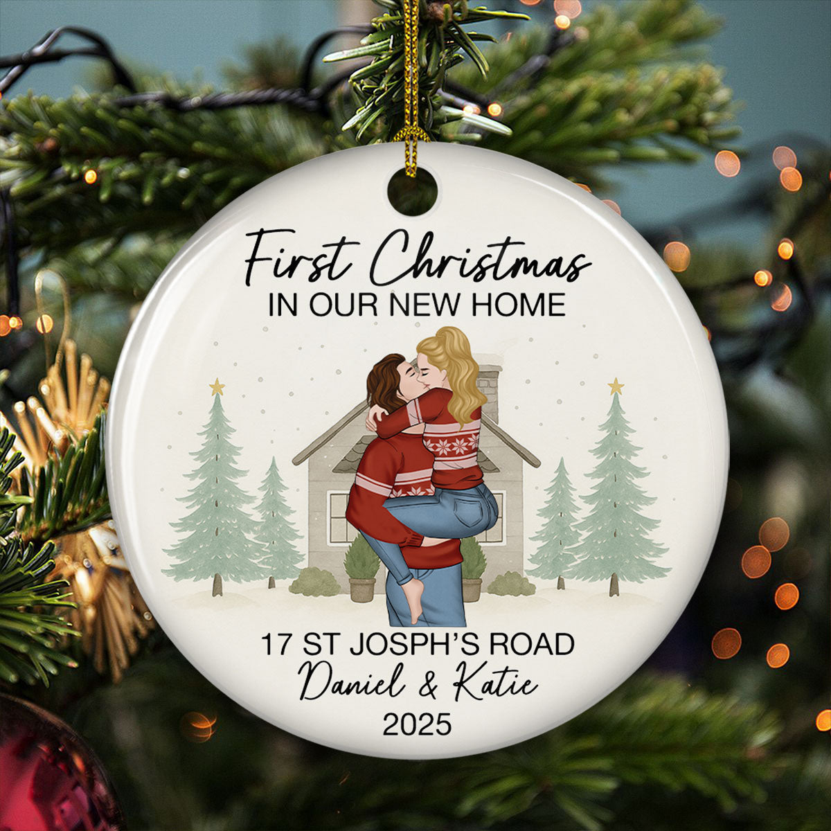 New Home Christmas Memory - Personalized Custom Ceramic Ornament