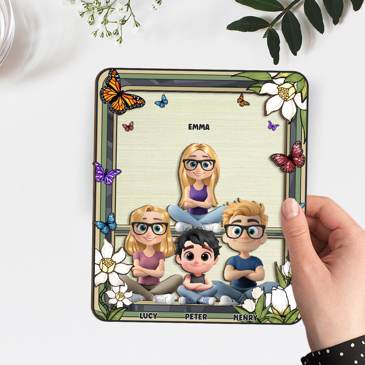 Beautiful Flower For Mom - Personalized Custom Wooden Plaque