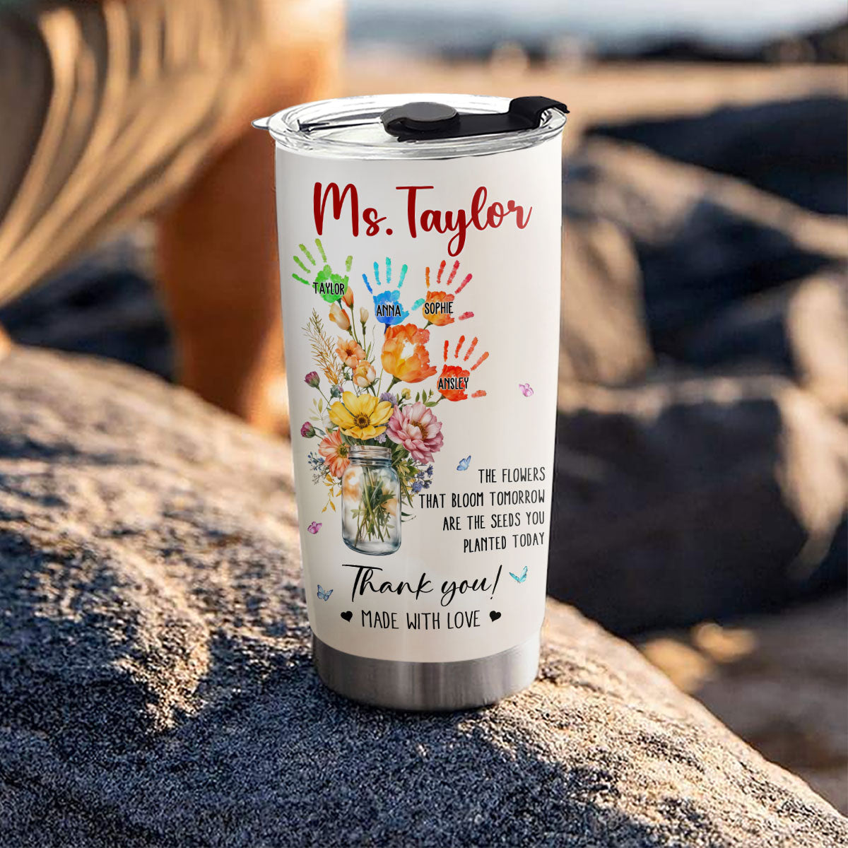 Thanks For Helping Me Grow - Personalized Custom Tumbler
