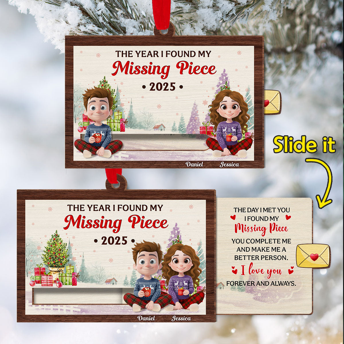 I Found My Love - Personalized Custom Slide Ornament