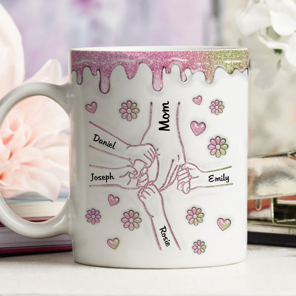 Hold Our Hands And Our Hearts - Personalized Custom 3D Inflated Effect Mug