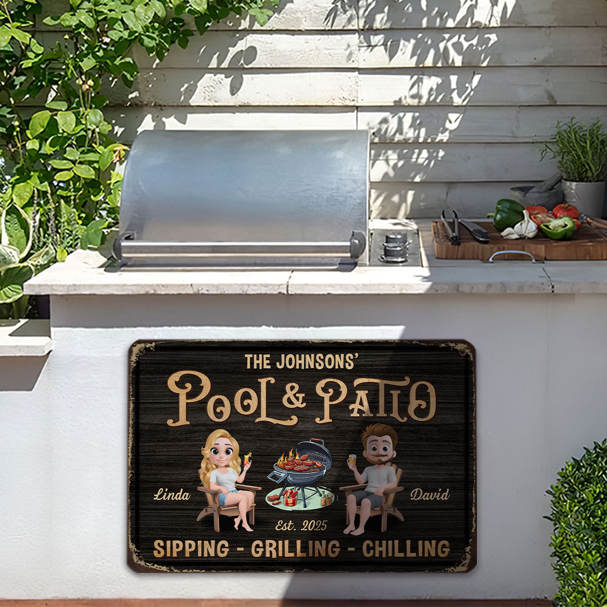 We At Pool And Patio - Personalized Custom Metal Sign