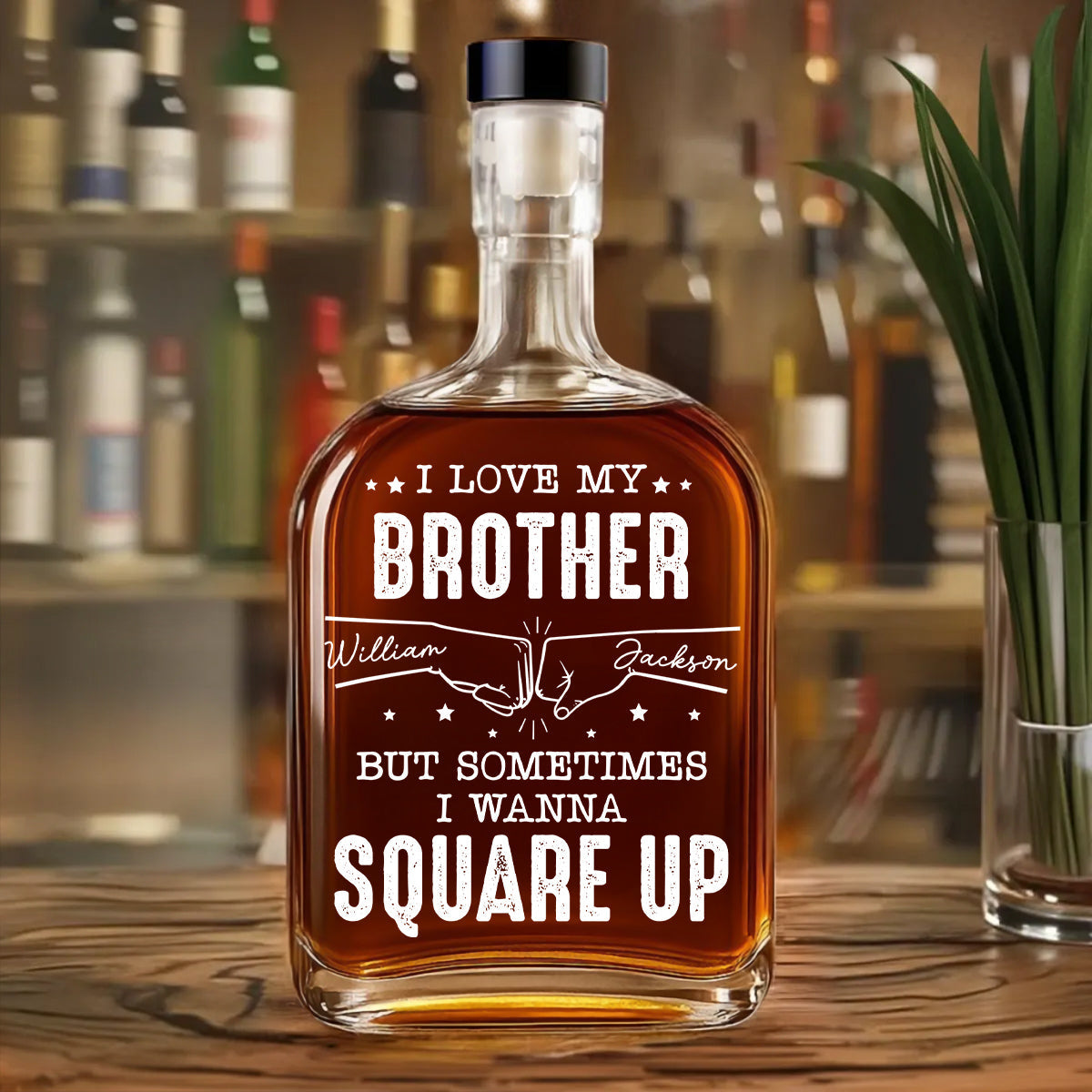 Fighting Yet Loving Each Other - Personalized Custom Spirits Decanter