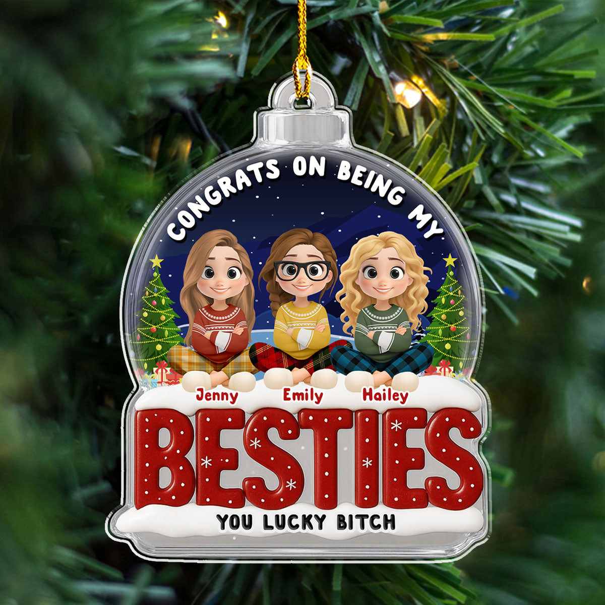 Congrats My Bestie - Personalized Custom Acrylic Ornament