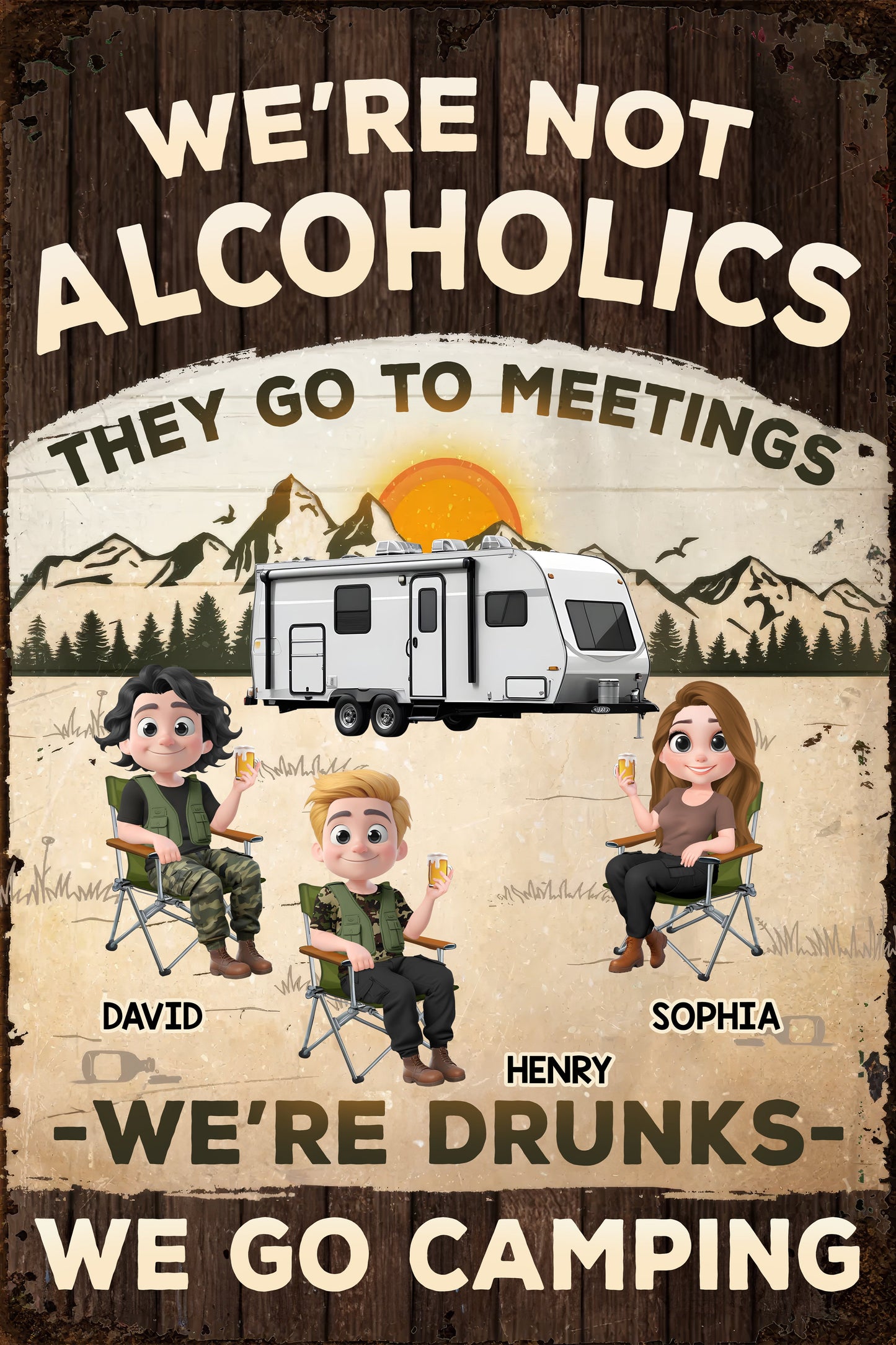 Not Alcoholics Just Outdoor Enthusiasts - Personalized Custom Metal Sign
