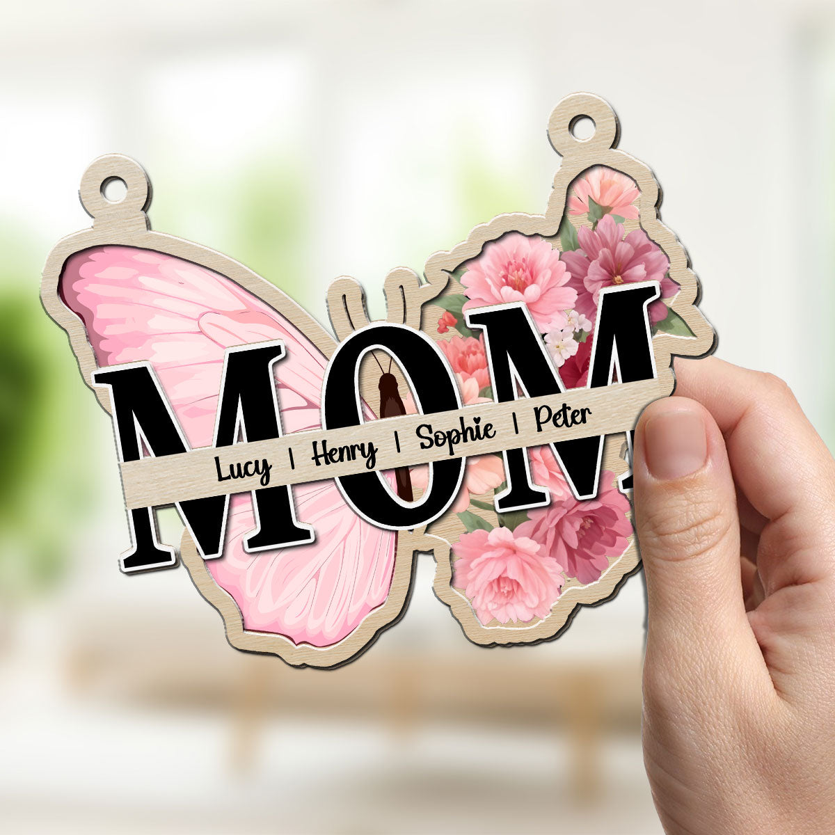 Mom Butterfly Of Love - Personalized Custom Suncatcher