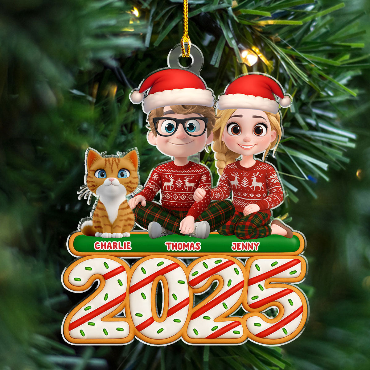 We And Our Cat Tree Cake - Personalized Custom Acrylic Ornament