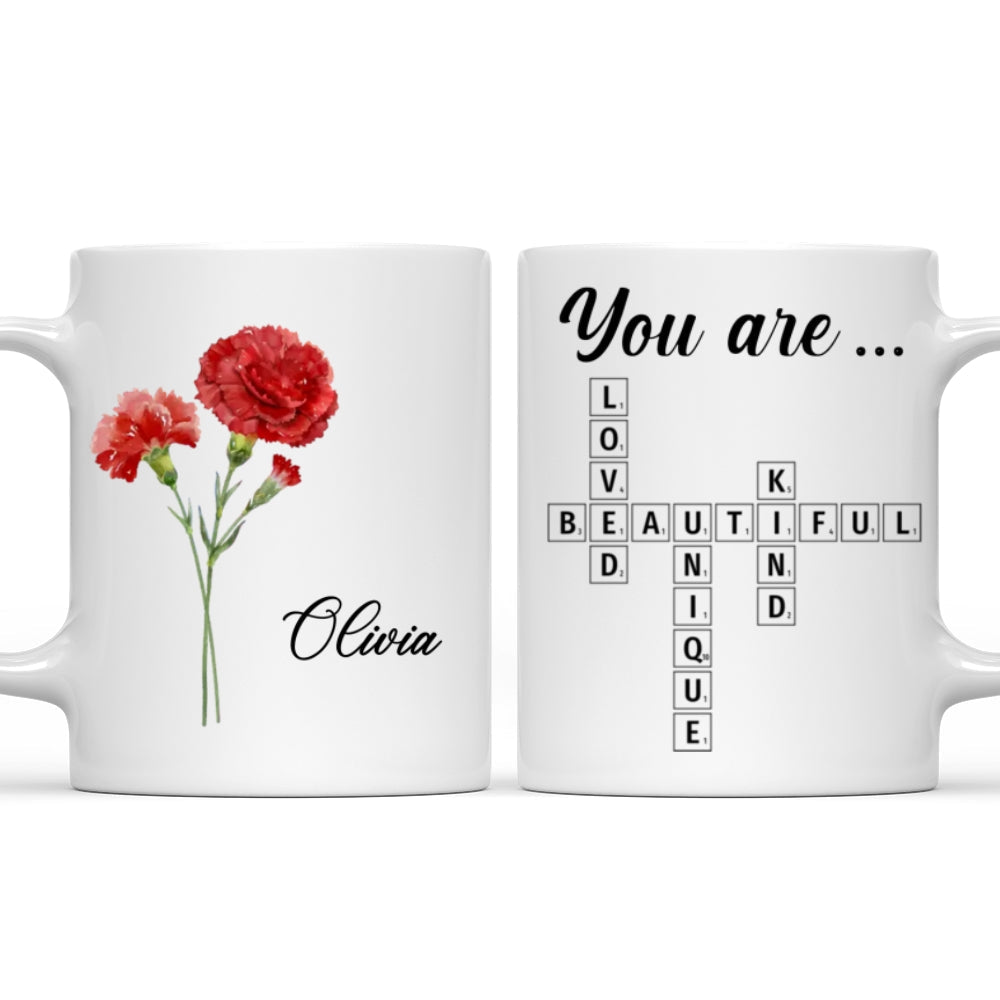You Are Amazing Scrabble Affirmation - Personalized Custom Coffee Mug