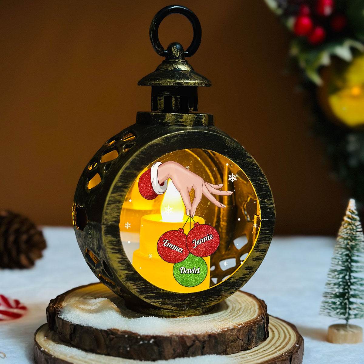 Lovely Christmas Version 2- Personalized Custom Christmas Lantern
