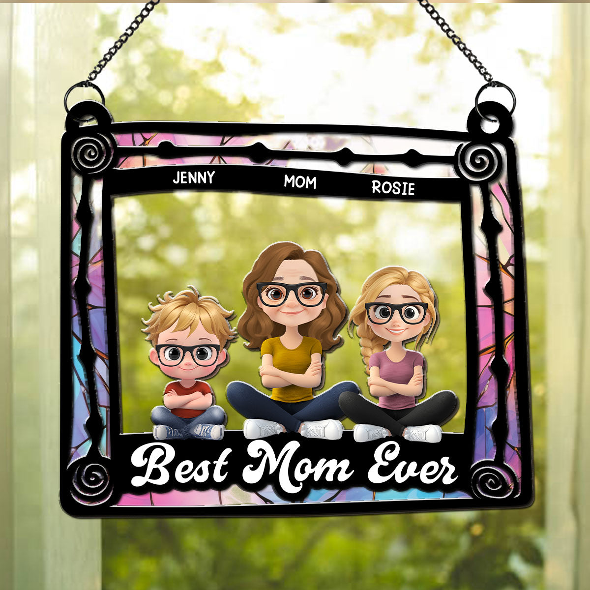 Best Gift For Best Mom - Personalized Custom Suncatcher