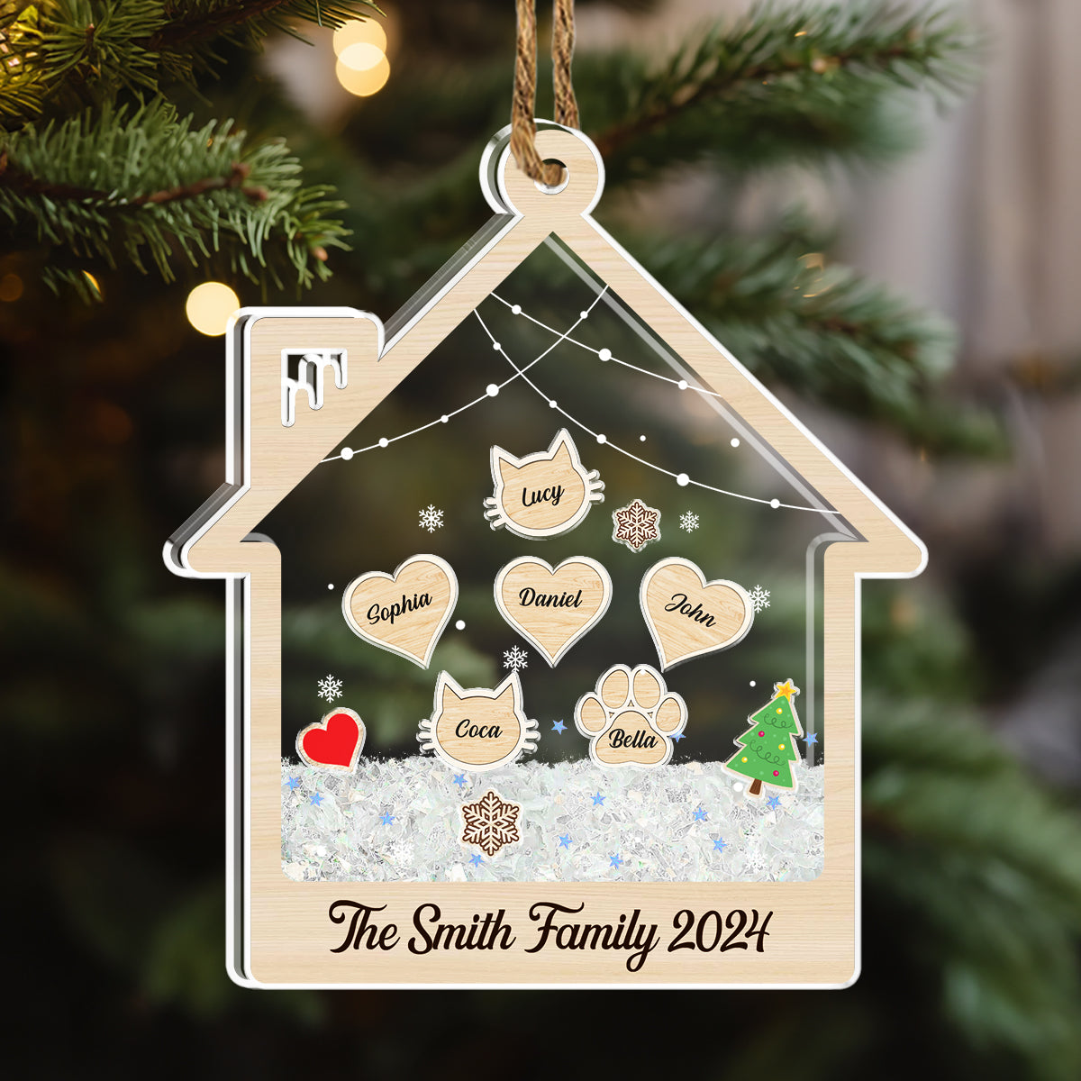 Custom Name Family - Personalized Custom Acrylic Shaker Ornament