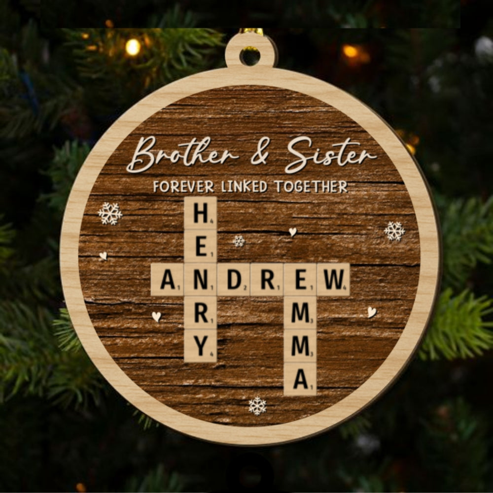 Family Ties That Never Break - Personalized Custom 2-Layered Wood Ornament
