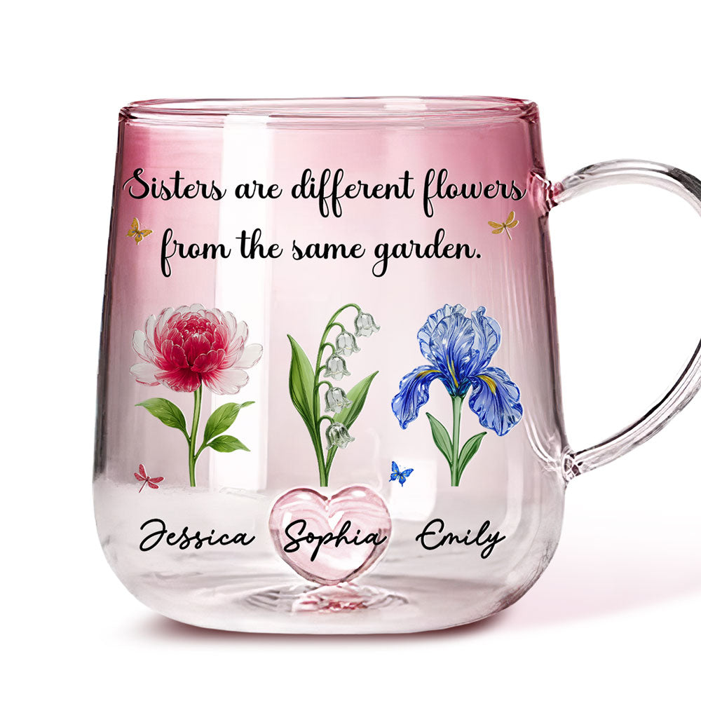 We Are Flowers - Personalized Custom Pink Gradient Glass Mug