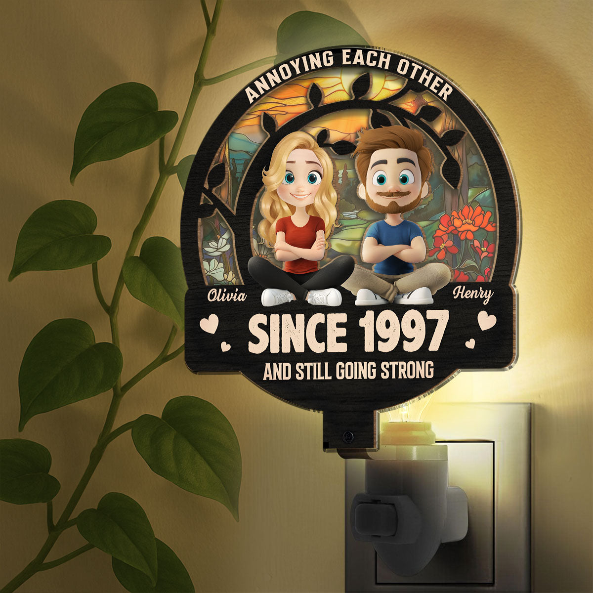 Love You Forever - Personalized Custom Wood And Acrylic Night Light