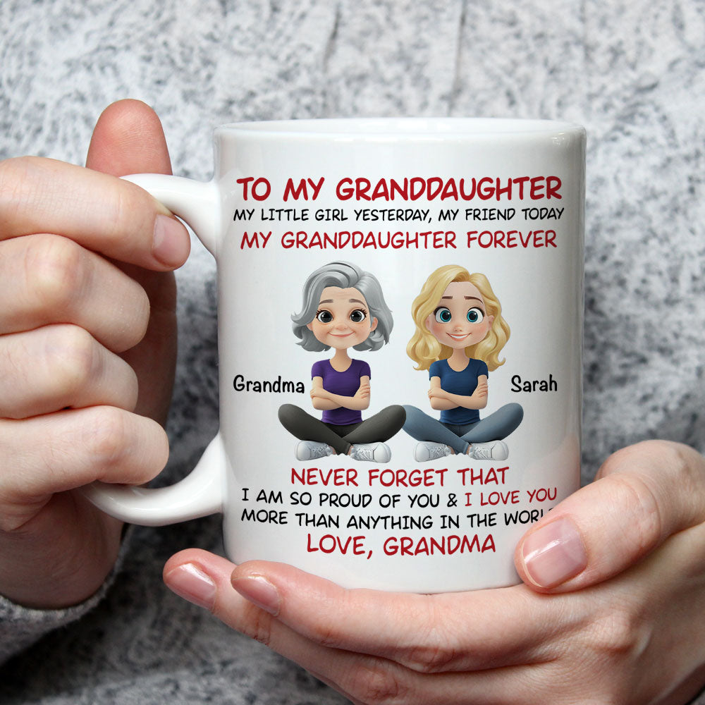 Granddaughter You Are My Little Girl Yesterday - Personalized Custom Coffee Mug