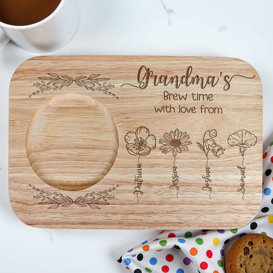 Brew Time With Love - Personalized Custom Wooden Treat Board