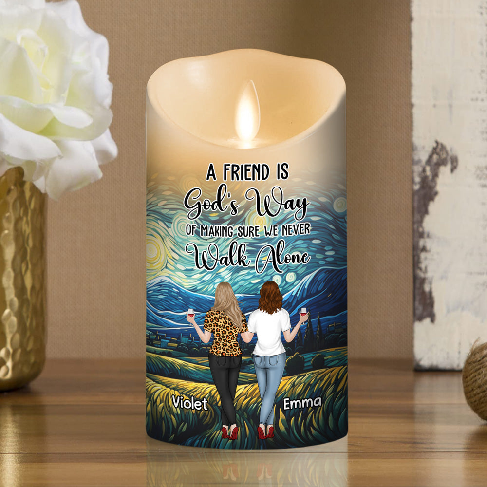 Walk Together Friendship - Personalized Custom LED Candle