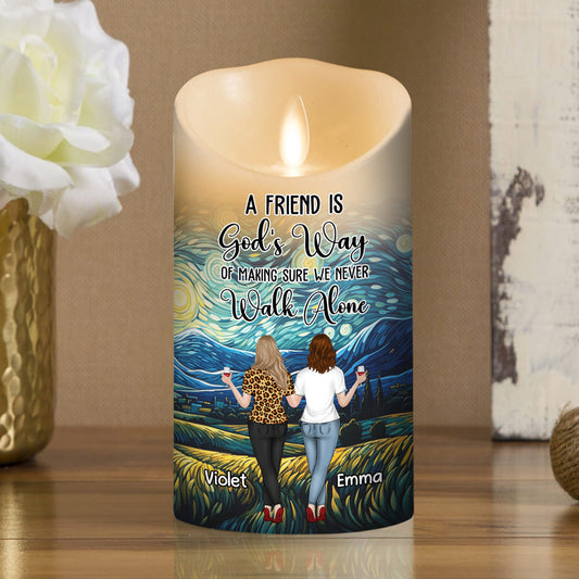 Walk Together Friendship - Personalized Custom LED Candle