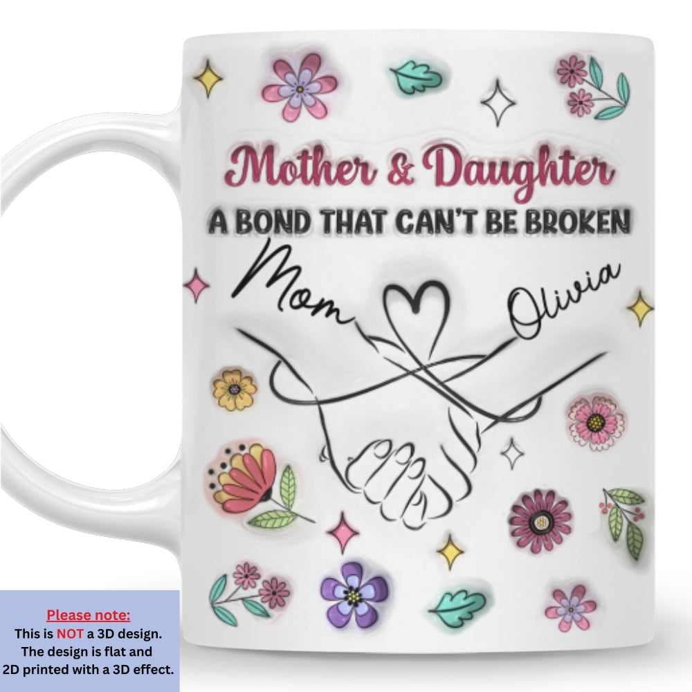 Holding Mommy Hand - Personalized Custom 3D Inflated Effect Mug
