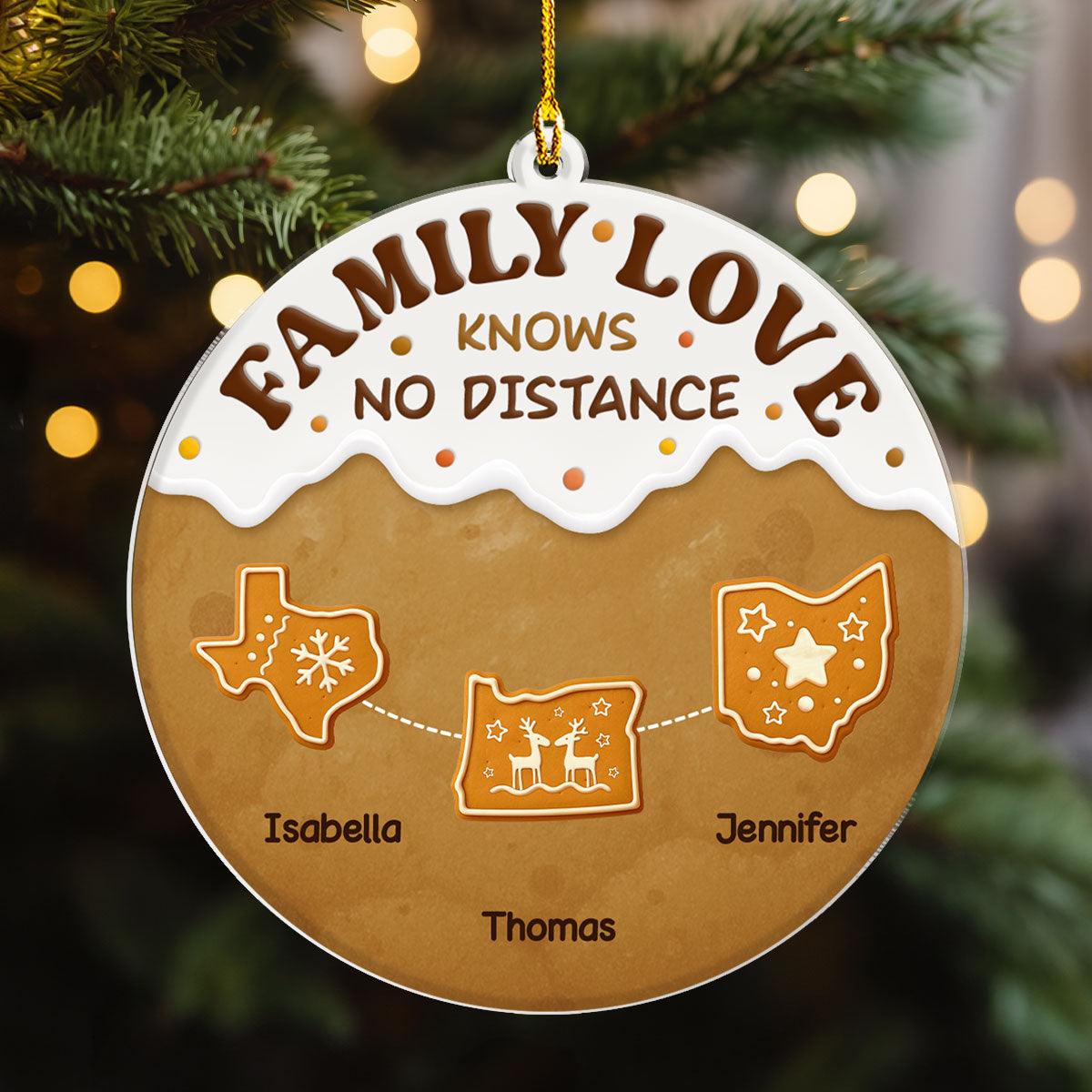 Connected By Hearts - Personalized Custom Acrylic Ornament
