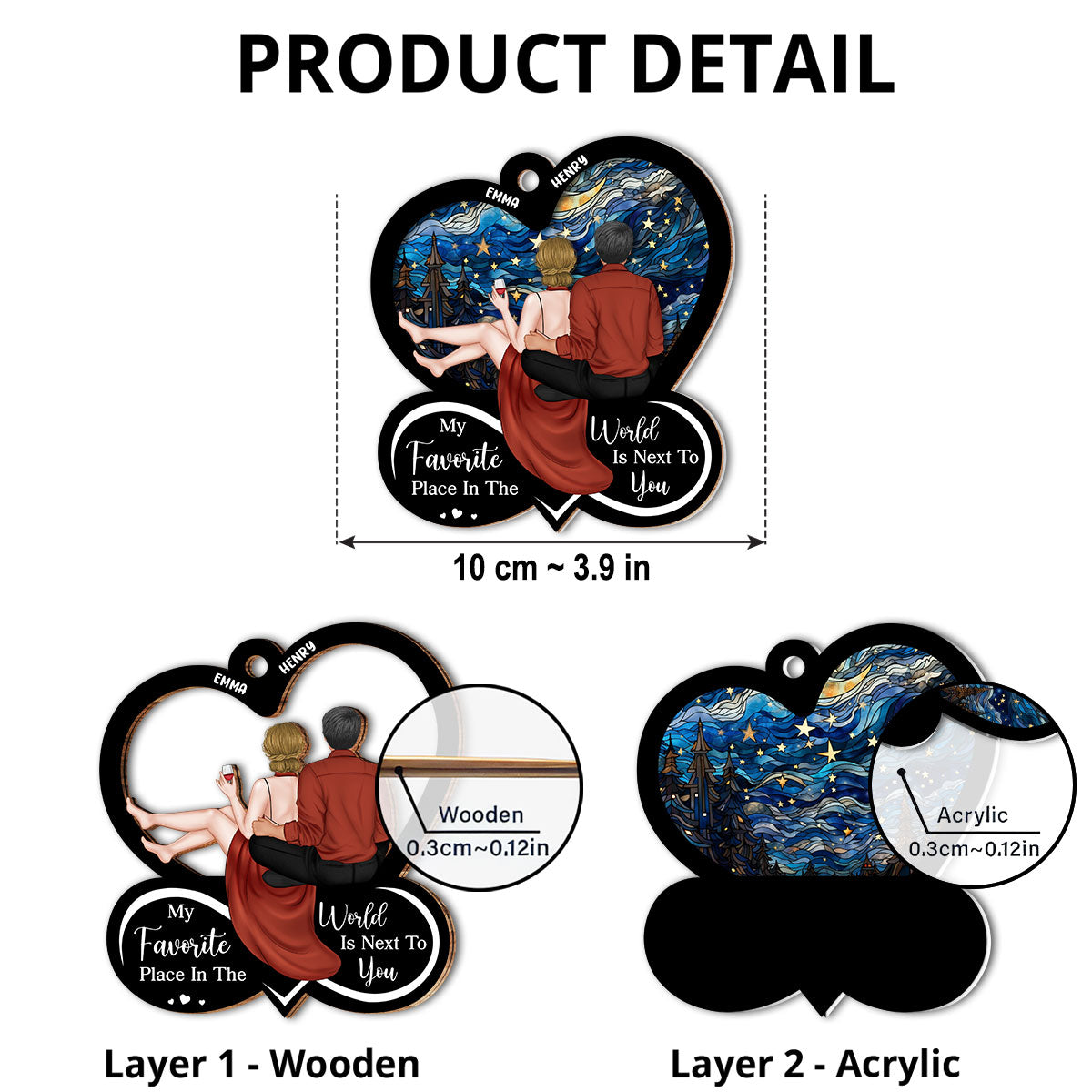 My Favorite Place Is Next To You - Personalized Custom Suncatcher Ornament