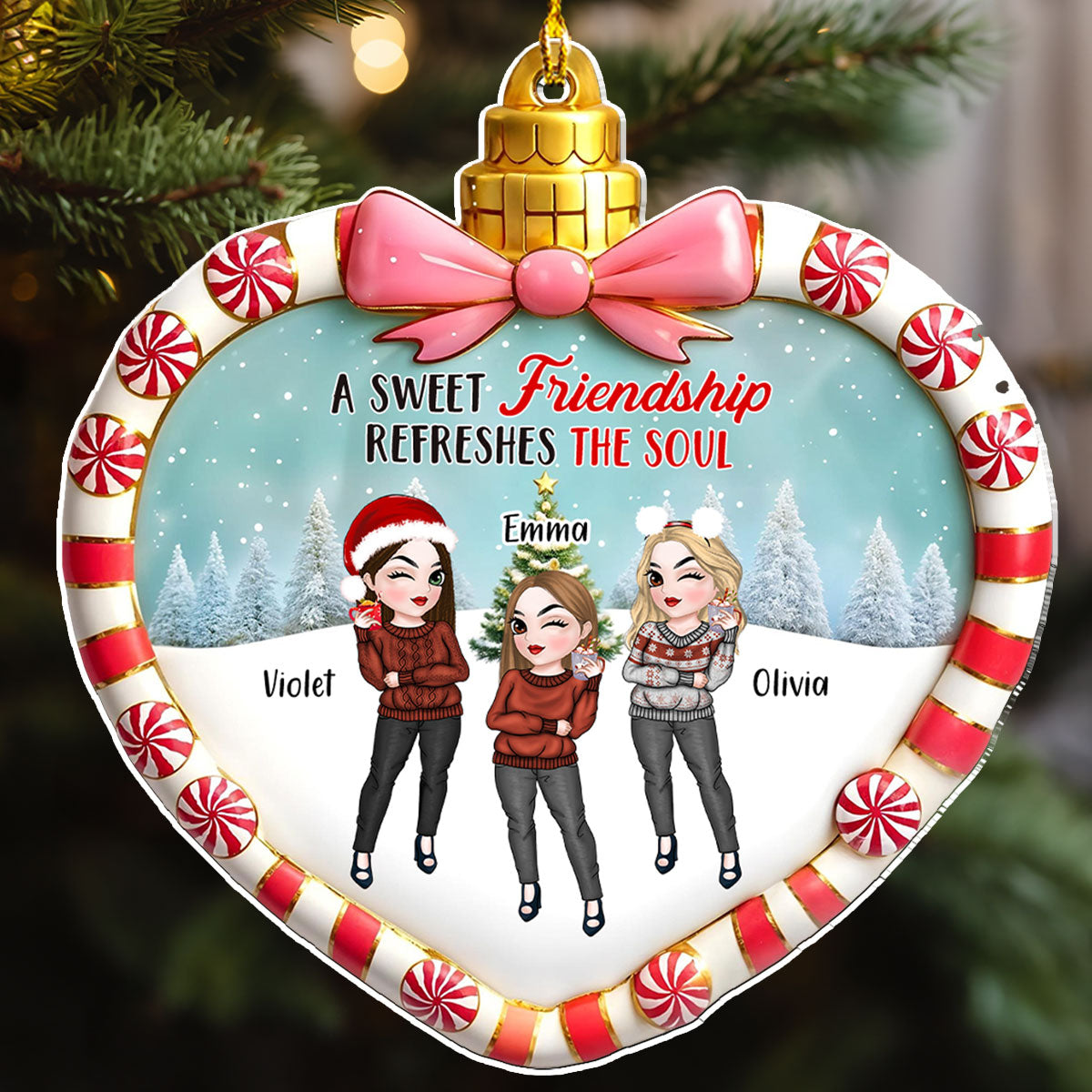 Sweet Friends - Personalized Custom Acrylic Ornament