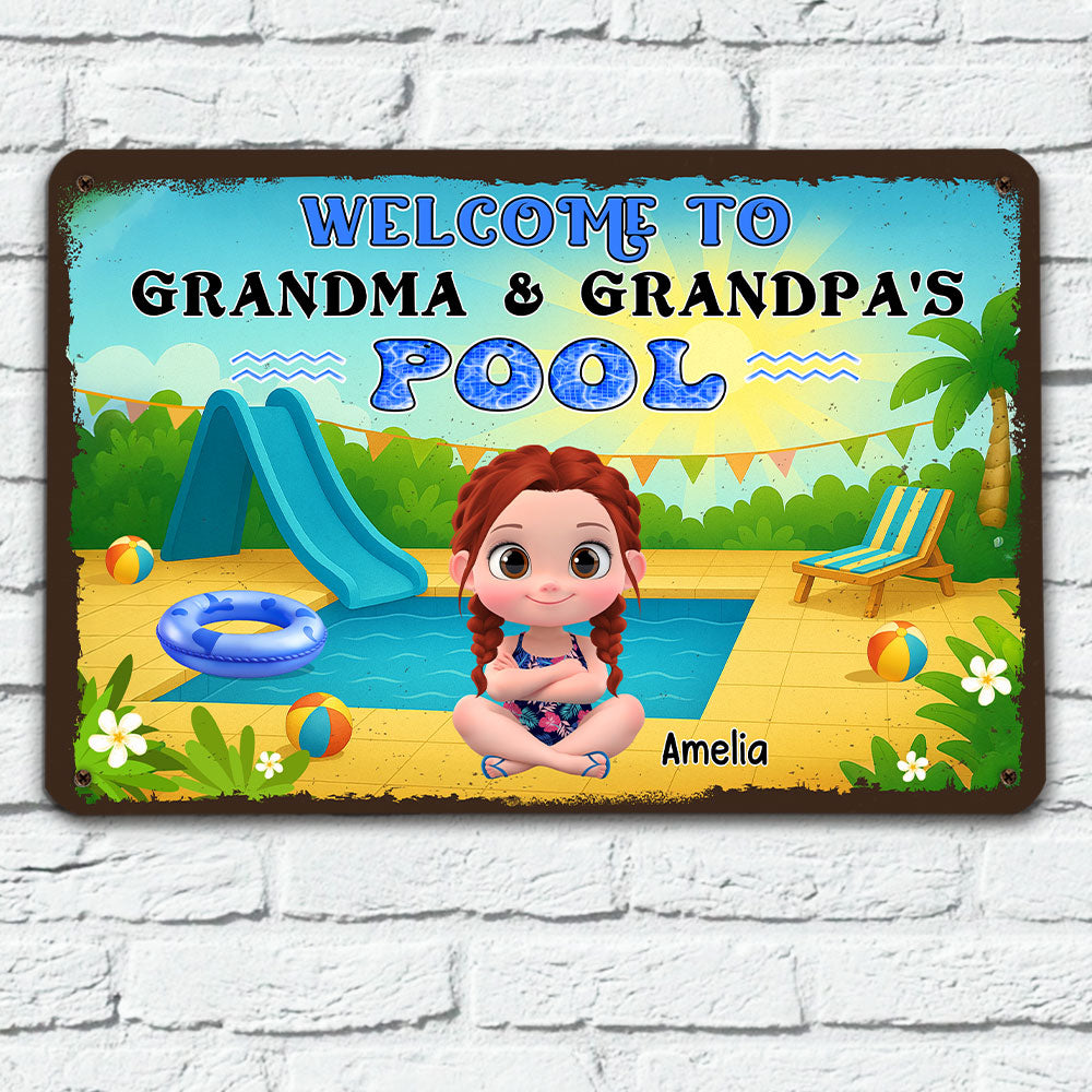 Make A Big Splash Here - Personalized Custom Metal Sign