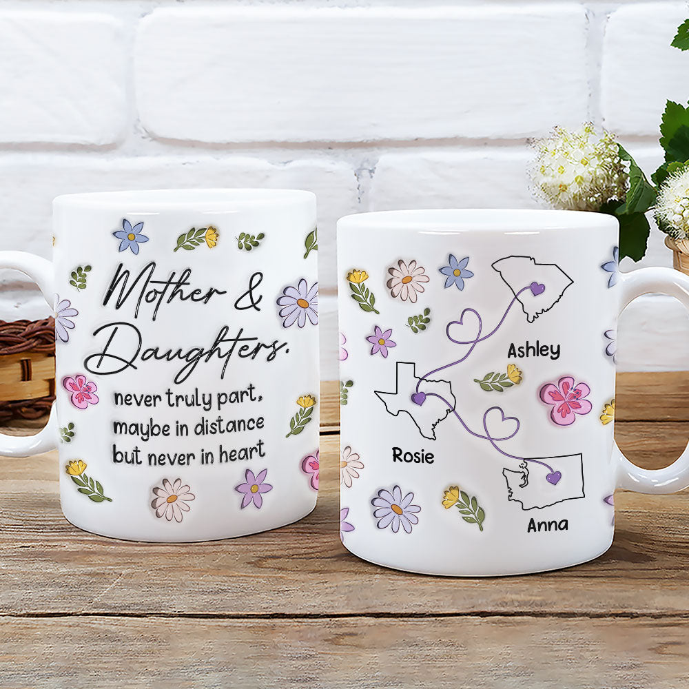 Never Truly Part - Personalized Custom 3D Inflated Effect Mug