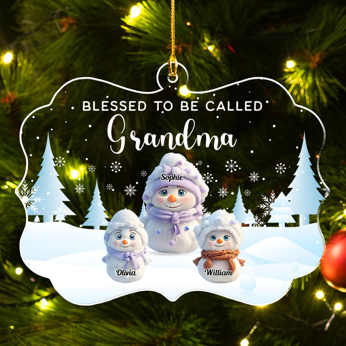 Cute Snowman Christmas - Personalized Custom Acrylic Ornament