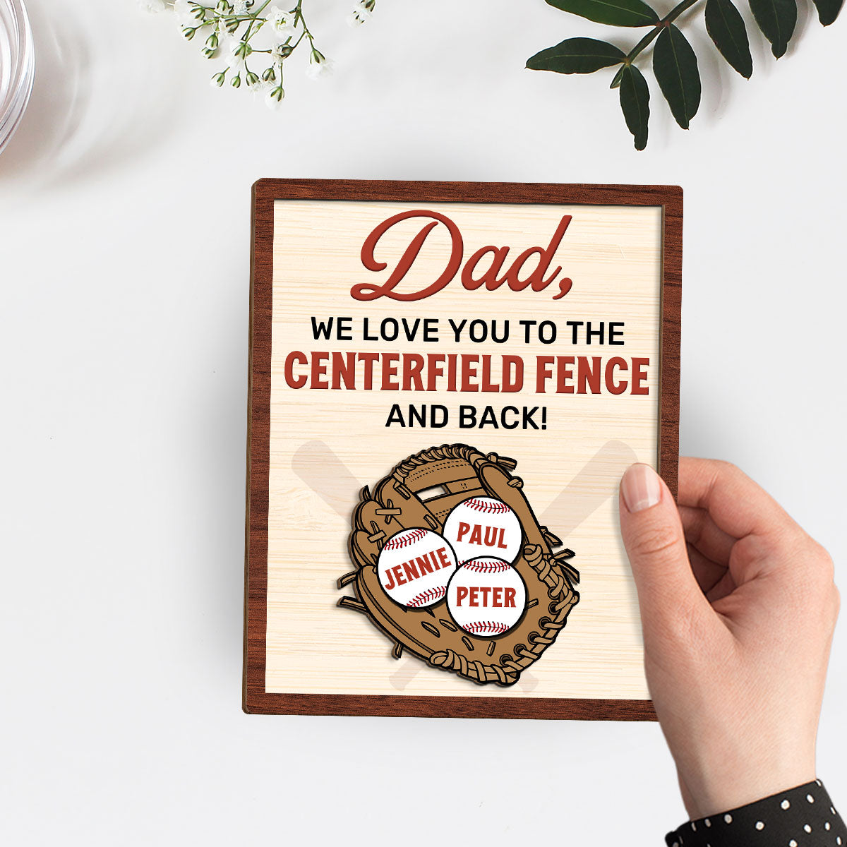 To The Centerfield And Back - Personalized Custom Wooden Plaque