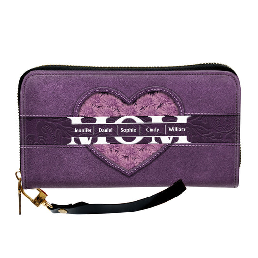 We Love You Mom - Personalized Custom Leather Wallet