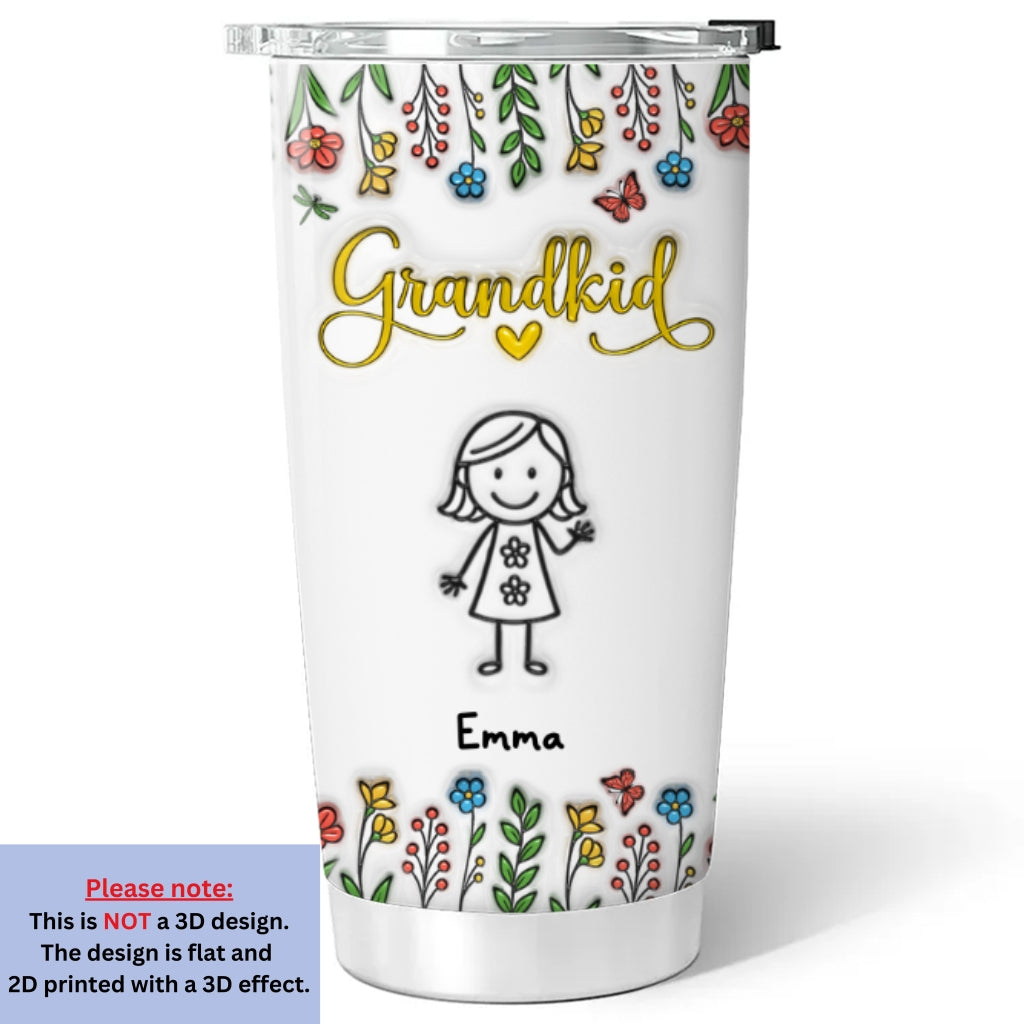 Grandkids Lover - Personalized Custom 3D Inflated Effect Tumbler
