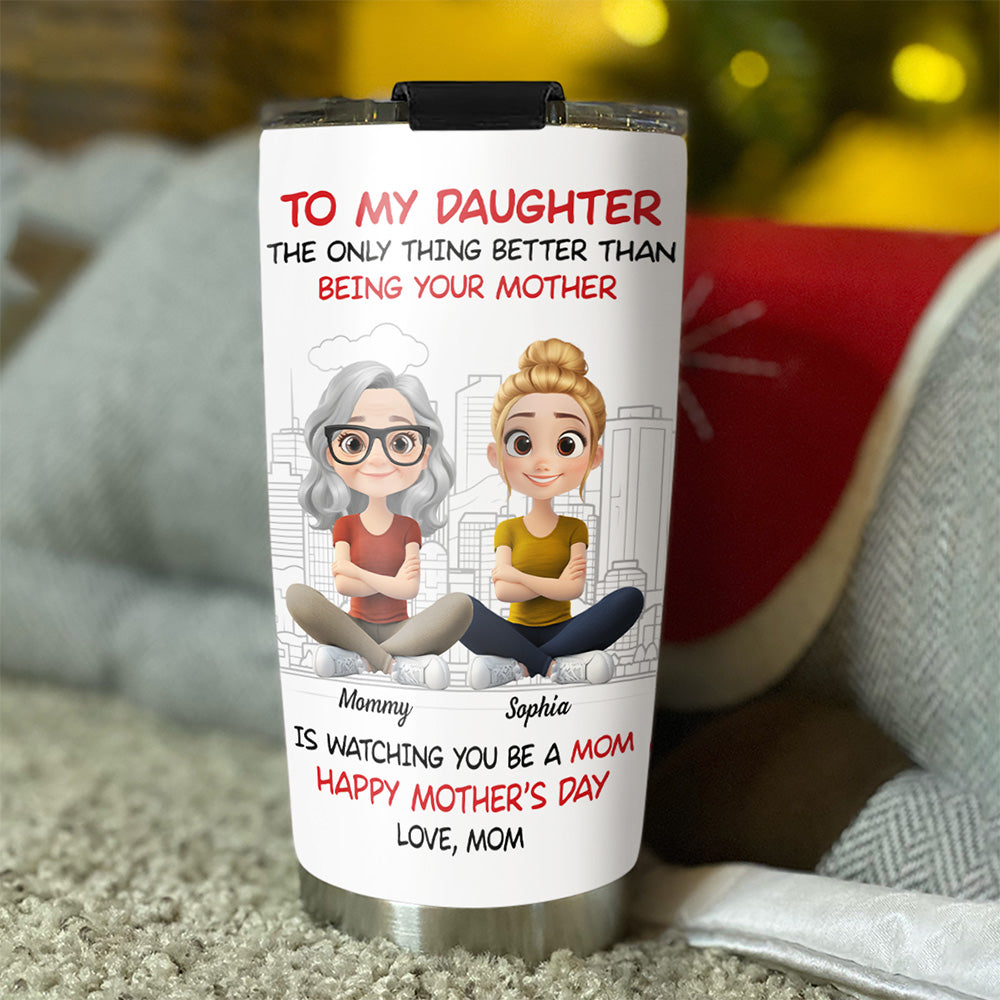 To My Daughter Cartoonize - Personalized Custom Tumbler