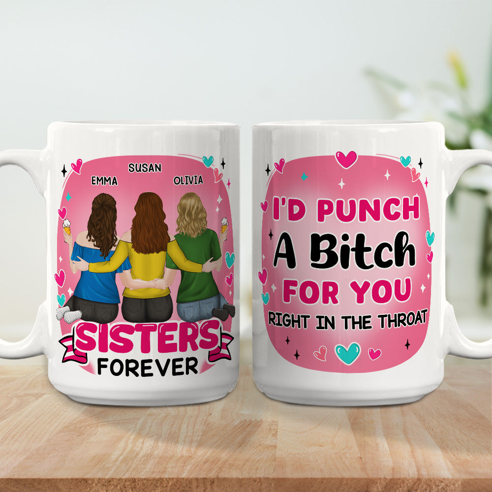 Right In The Throat Bestie - Personalized Custom Coffee Mug