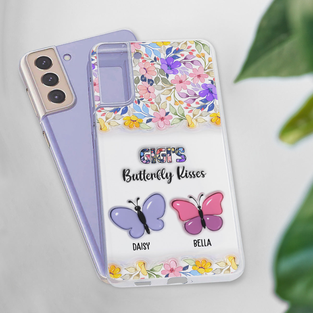 Butterfly Kisses - Personalized Custom 3D Inflated Effect Phone Case